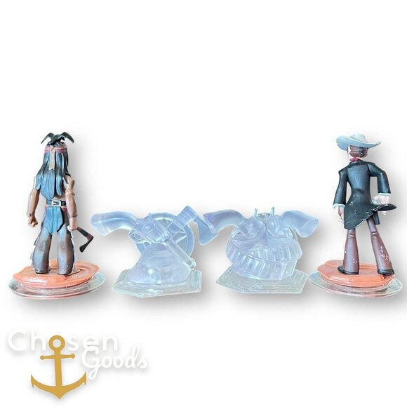 Disney Infinity Lone Ranger Character Figures Lot Lone Ranger Tonto & 2 Crystals - Picture 2 of 5